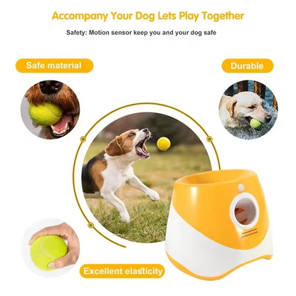 Automatic Dog Ball Launcher Catapult, Outdoor Training, Pet Interactive Toys, Tennis Thrower Machine with Treat Dispenser