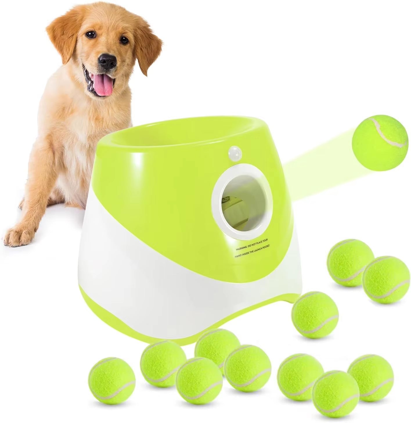 Automatic Dog Ball Launcher Catapult, Outdoor Training, Pet Interactive Toys, Tennis Thrower Machine with Treat Dispenser