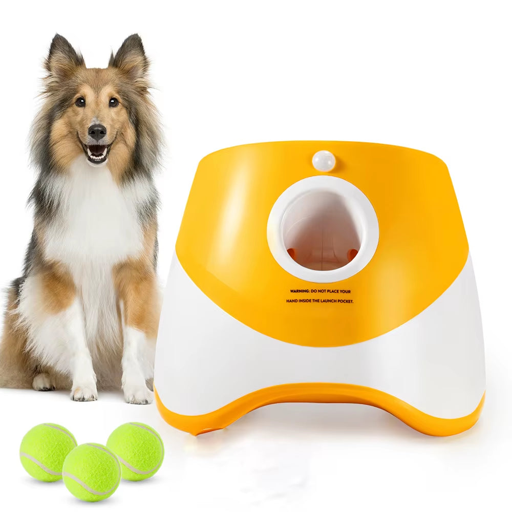 Automatic Dog Ball Launcher Catapult, Outdoor Training, Pet Interactive Toys, Tennis Thrower Machine with Treat Dispenser